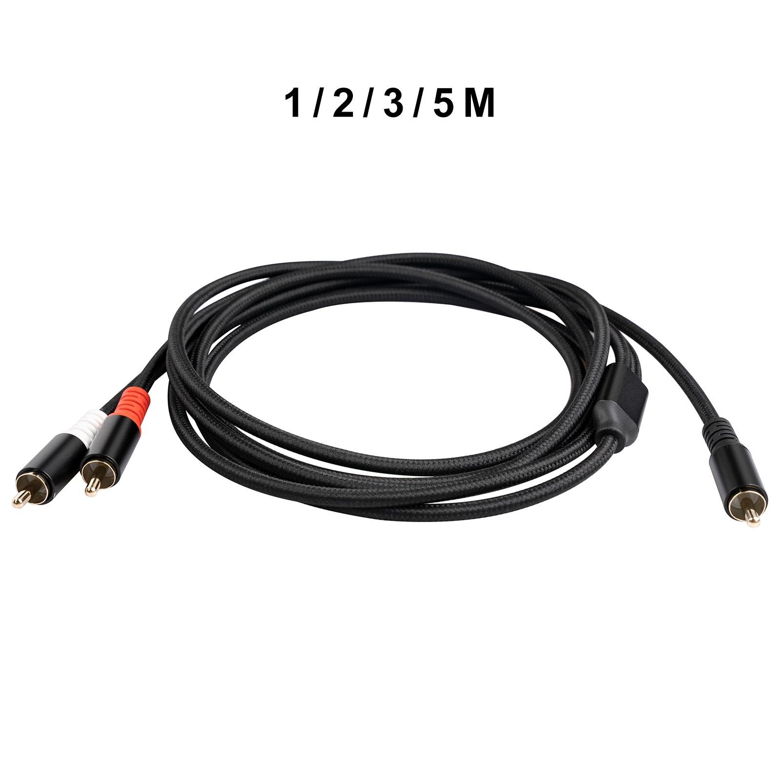 1 RCA Male to 2 RCA Male Audio Cable Hi fi Sound RCA Connector for DVD, TV, Computer Home Audio Headphone Livestream Broadcast